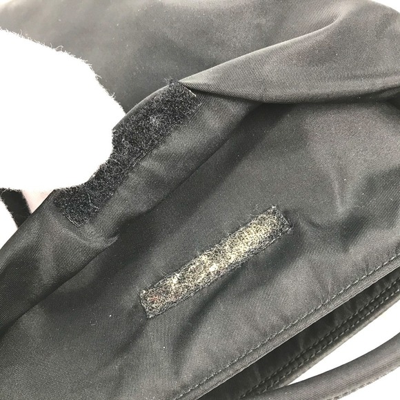 Prada Triangle Logo Plate Shoulder Bag Tote Nylon Black - Picture 10 of 13